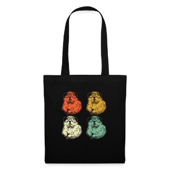 Chien de prairie - Sac en tissu - noir - Devant