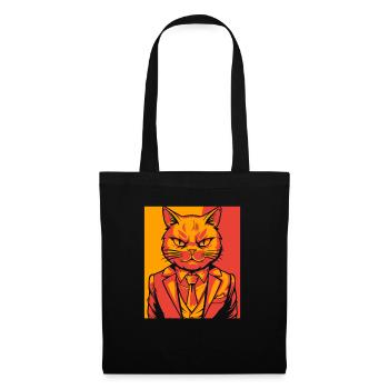 Katze - Stoffbeutel - Schwarz - Vorne
