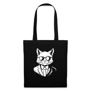 Katze - Stoffbeutel - Schwarz - Vorne