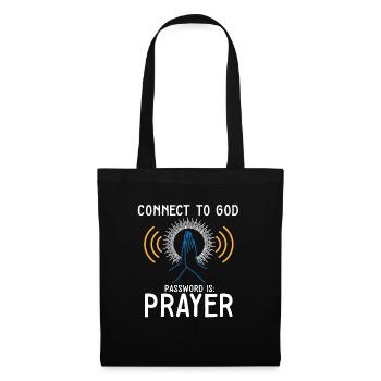Connect to God I Love Jesus Believer Worship - Tote Bag - black - Front