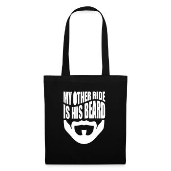 My Other Ride Is His Beard Bearded Guy Wife - Stoffbeutel - Schwarz - Vorne
