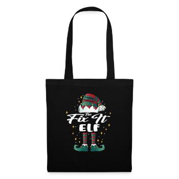 fix it Elf funny Family Christmas Weihnachten - Stoffbeutel - Schwarz - Vorne