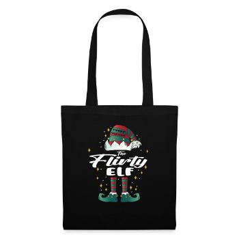 flirty elfe drôle famille noël noël - Sac en tissu - noir - Devant