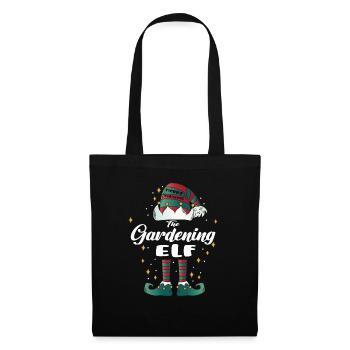 gardening Elf funny Family Christmas Weihnachten - Stoffbeutel - Schwarz - Vorne