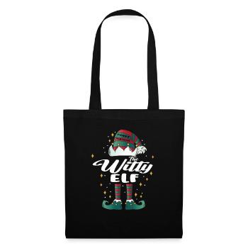 witty Elf funny Family Christmas Weihnachten - Stoffbeutel - Schwarz - Vorne