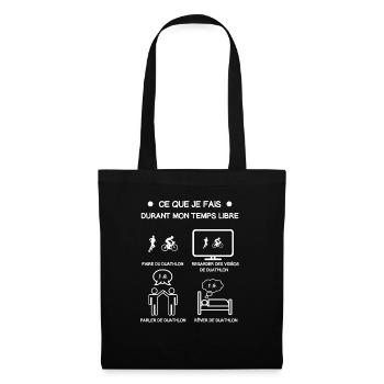 cadeau duathlon temps libre - Sac en tissu - noir - Devant