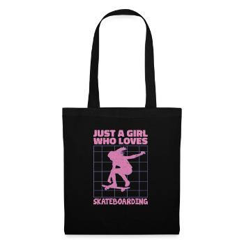 Just A Girl Who Loves Skateboarding Skateboard Ska - Stoffbeutel - Schwarz - Vorne
