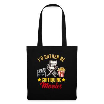 Critique de cinéma Cinéphile Cinéphile Amant Drôle Critique - Sac en tissu - noir - Devant