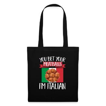 Fleischbällchen Italien Italienisches Essen - Stoffbeutel - Schwarz - Vorne