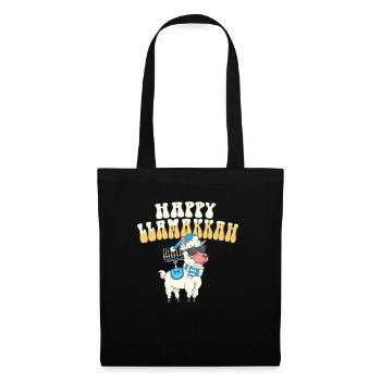Jewish Hanukkah Happy Llamakkah Chrismukkah Llama - Tote Bag - black - Front