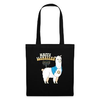 Happy Llamakkah Hanukkah Jewish Chrismukkah Llama - Tote Bag - black - Front