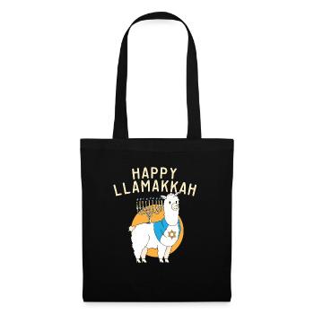 Jewish Hanukkah Happy Llamakkah Chrismukkah Llama - Tote Bag - black - Front
