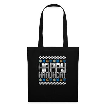Joyeux Hanukcat Hanoukka Chat de Noël Juif Laid - Sac en tissu - noir - Devant