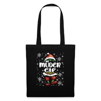 Tenue de Noël Elfe fatigué - Sac en tissu - noir - Devant
