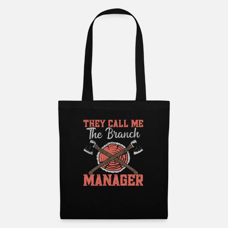 Lumberjack Work Boots Lumberjack Equipment Tree - Tote Bag - black