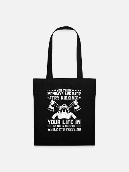 Lumberjack Equipment Arborist Kit Wood Chopping - Tote Bag - black