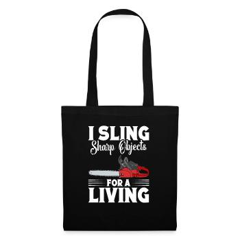 Wood Chipper Gloves Chainsaw Lumberjack Tree Plant - Tote Bag - black - Front