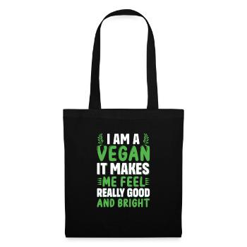 I am a vegan it makes me feel really good... - Tote Bag - black - Front