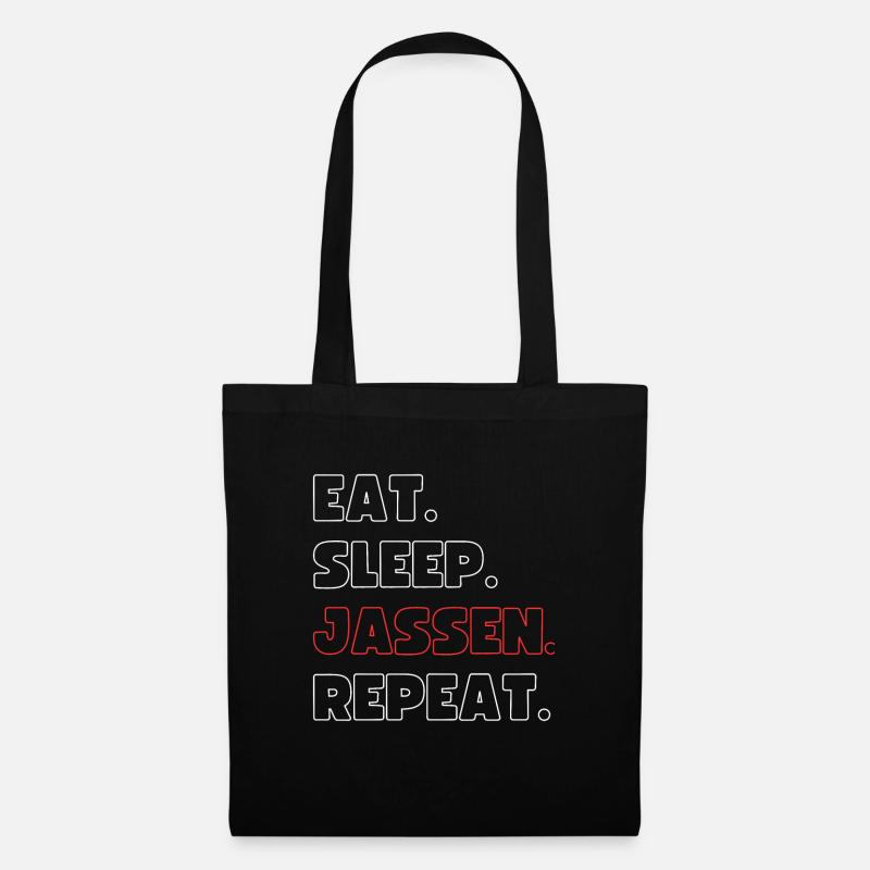 Eat Sleep Jassen Repeat - Stoffbeutel - Schwarz