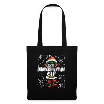 Weihnachtsoutfit Automobilkaufmann Elf - Stoffbeutel - Schwarz - Vorne