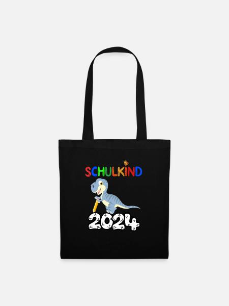 Schulkind Einschulungs Dino 2024 Erstklässler - Stoffbeutel - Schwarz