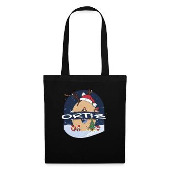 Awesome Ortiz Name w Santa Hat in Xmas Theme - Tote Bag - black - Front