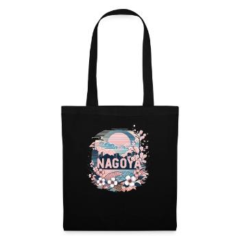 Nagoya Stadt Japan Sakura Japan Souvenir Kunst - Stoffbeutel - Schwarz - Vorne