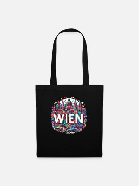 Wien Österreich Wien Souvenir Art - Stoffbeutel - Schwarz
