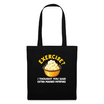 Amateur de purée de pommes de terre Nourriture de pommes de terre au beurre drôle - Sac en tissu - noir - Devant
