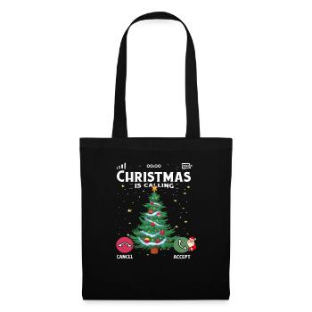 Noël appelle Noël pyjama drôle d’arbre - Sac en tissu - noir - Devant