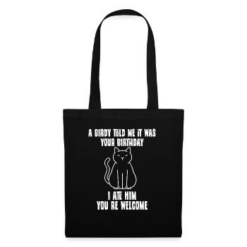 Katzenhalter Geschenk Misanthropen Motiv Katzen - Stoffbeutel - Schwarz - Vorne