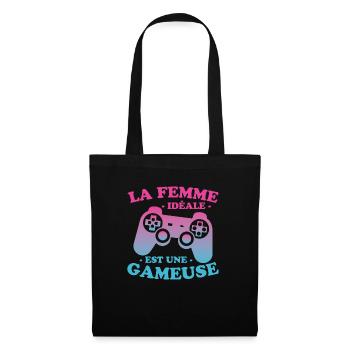 La femme idéale est une gameuse cadeau geek humour - Sac en tissu - noir - Devant
