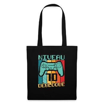 Niveau 70 débloqué Cadeau 70 ans Anniversaire - Sac en tissu - noir - Devant