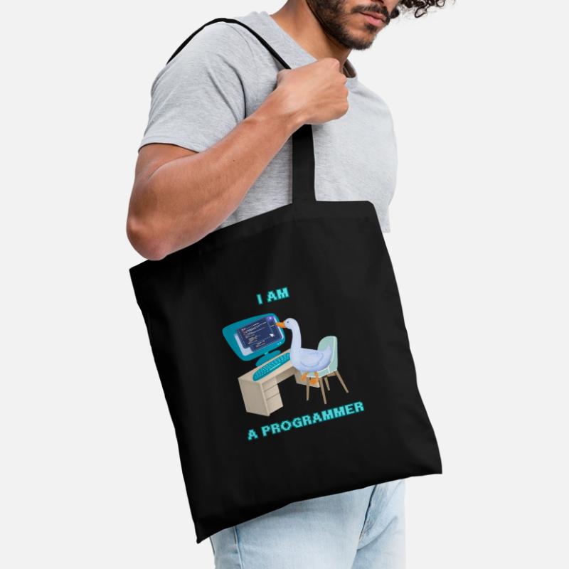 A Programmer Duck, a Fun Design for Programmers Tote Bag