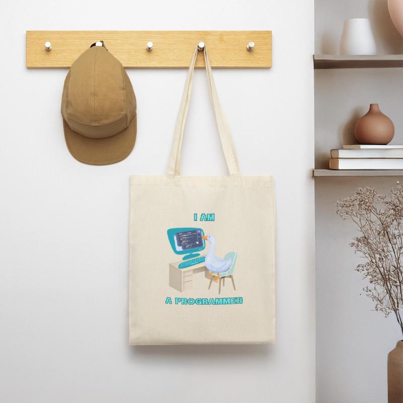 A Programmer Duck, a Fun Design for Programmers Tote Bag