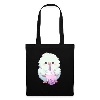 Inséparable kawaii boit Boba Bubble Tea Chibi - Sac en tissu - noir - Devant