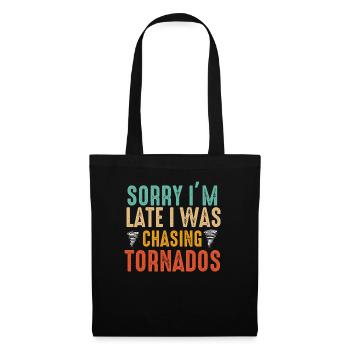 Tornado Chaser Sturm jagt Männer Frauen Kinder - Stoffbeutel - Schwarz - Vorne