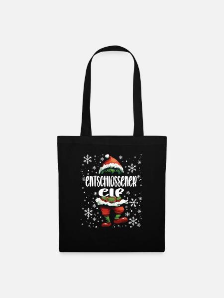 Weihnachtsoutfit Entschlossener Elf - Stoffbeutel - Schwarz