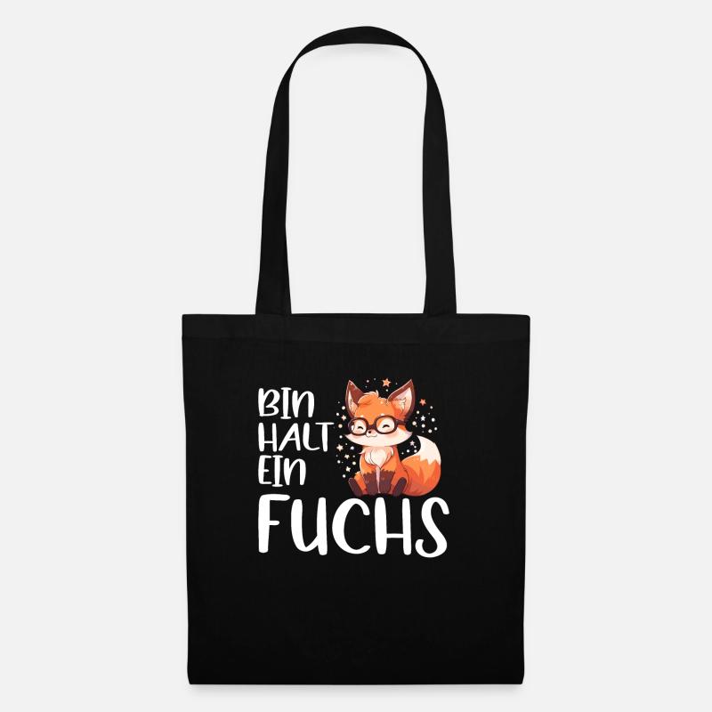 Lustiger Fuchs Spruch Füchse Bin halt ein Fuchs - Stoffbeutel - Schwarz