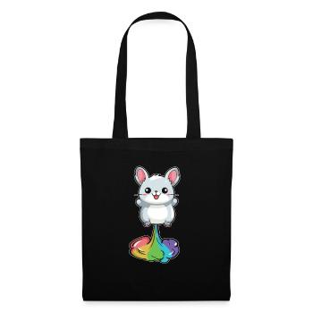 Chinchilla Drôle Arc-en-Ciel Pet - Sac en tissu - noir - Devant