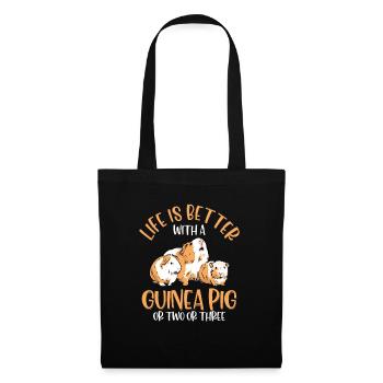 La vie est meilleure avec un cochon d’Inde ou deux ou trois R - Sac en tissu - noir - Devant