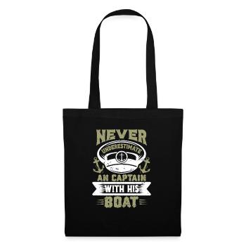 Boat Captain Funny Boat Sailing Lake Boater - Tote Bag - black - Front