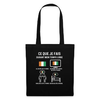 côte d'ivoire temps libre cadeau - Sac en tissu - noir - Devant