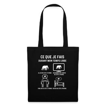 côte d'ivoire éléphant temps libre cadeau - Sac en tissu - noir - Devant