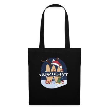 Impressionnant nom de Wright w chapeau de père Noël dans le thème de Noël - Sac en tissu - noir - Devant