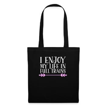 Je profite de ma vie dans les trains Denglisch - Sac en tissu - noir - Devant