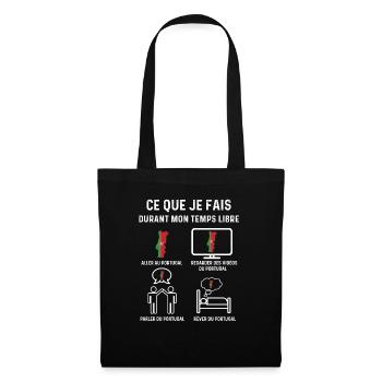 portugal pays temps libre cadeau - Sac en tissu - noir - Devant