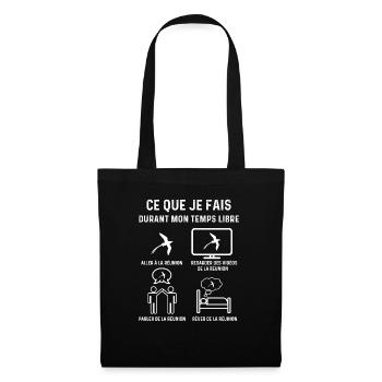 réunion temps libre cadeau - Sac en tissu - noir - Devant