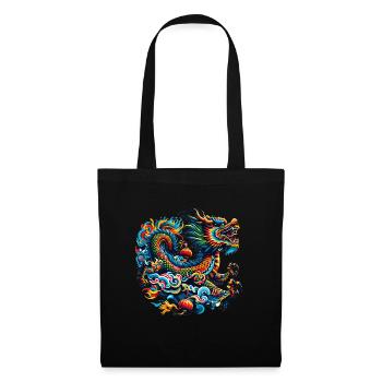 Traditioneller chinesischer Drache - Stoffbeutel - Schwarz - Vorne
