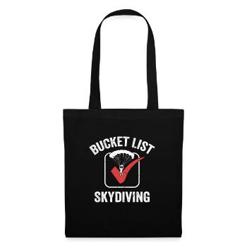 Bucket List Skydiving Parachute Skydiver - Stoffbeutel - Schwarz - Vorne